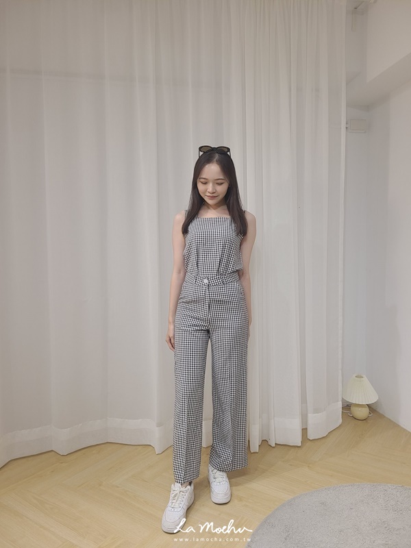 泡泡布細格紋套裝